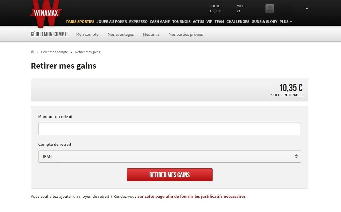 winamax virement instantané